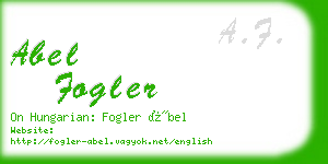 abel fogler business card